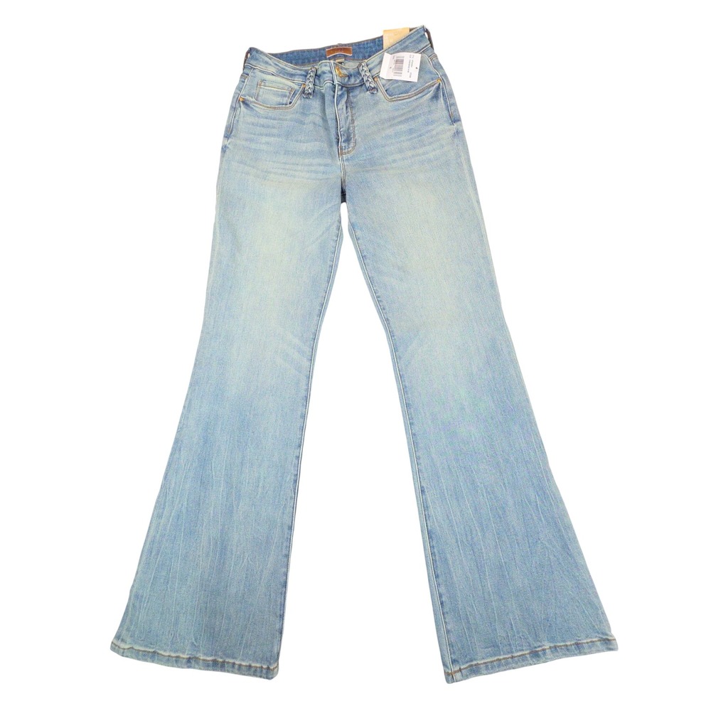 KUT from the Kloth Ana High Rise Fab Ab Flare Jeans Womens 8 Blue Braided Denim